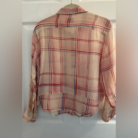 Light Pink Plaid Button-Up Shirt - Picture 2 of 4
